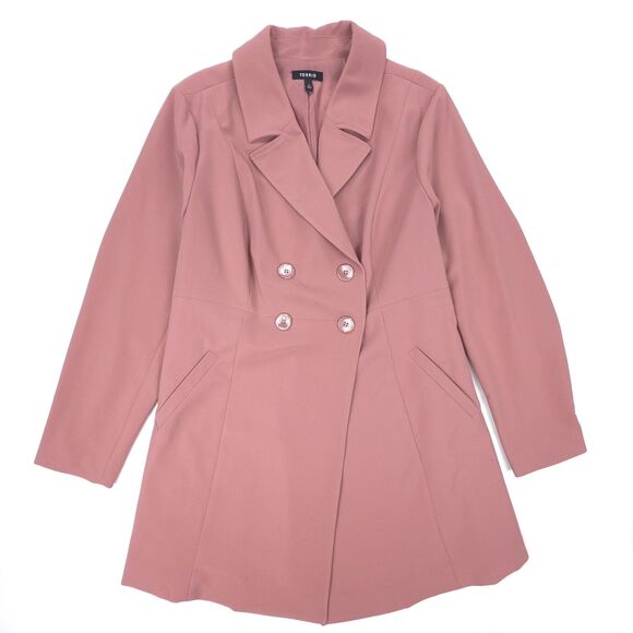 NEW Torrid Twill A-Line Trench Coat Pink Minimal Modest French Girl Preppy 2X - Picture 1 of 7